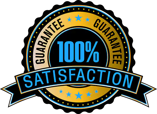 Illustration of a shield emblem announcing our product photography satisfaction guarantee.